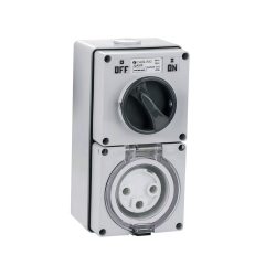 4C | Combination Switched socket 3 Round Pin IP66 250V 32A (040.000.0215)