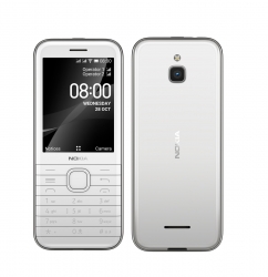 Nokia 8000 4G White 2.8' Screen,4GB Memory, 512 MB RAM,  2MP Rear Camera, Dual SIM, 1500mAh Removeable Battery, WiFi Support (16LIOW21A13)