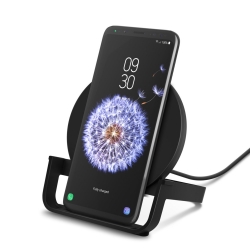 Belkin Boost Charge Wireless 10W Charging Stand Black - Qi-enabled, LED Light Indicates, Case Compatible With Most Lightweight Cases (WIB001BTBK)