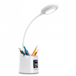 Simplecom EL621 LED Desk Lamp with Pen Holder and Digital Clock Rechargeable (EL621)