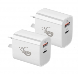 BDI 18W PD Quick Charger AU plug with USB and Type C Port  SDC-18WACB -2pack (MOBBDI18WACB2PK)