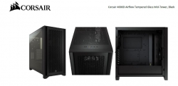 Corsair Carbide Series 4000D Airflow ATX Tempered Glass Black, 2x 120mm Fans pre-installed. USB 3.0 x 2, Audio I/O. Case (CC-9011200-WW)