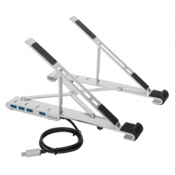 TARGUS PORTABLE STAND AND INTEGRATED USB-A HUB; 5 HEIGHT ADJUSTABLE FOLDING STAND, 4X USB- AWU100205GL