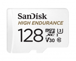 SanDisk 128GB High Endurance microSDHC Card SQQNR 10,000 Hrs UHS-I C10 U3 V30 100MB/s R 40MB/s W SD adaptor 2Y (SDSQQNR-128G-GN6IA)