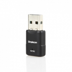Simplecom NW382 Mini Wireless N USB WiFi Adapter 802.11n 300Mbps (NW382)