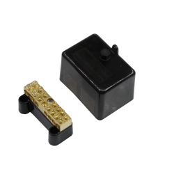 4C | Neutral Link 100A 500V 7 Hole - Black 040.050.0015