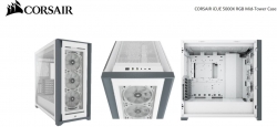 Corsair 5000X RGB TG E-ATX, ATX, USB Type-C, 3x 120mm TGB Front, Radiator 360mm. 7+2 PCI, 4x 2.5' SSD, 2x 3.5' HDD. VGA 420mm. White Tower Case (CC-9011213-WW)