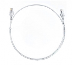 8ware CAT6 Ultra Thin Slim Cable 0.25m / 25cm - White Color Premium RJ45 Ethernet Network LAN UTP Patch Cord 26AWG for Data Only, not PoE (CAT6THINWH-025M)