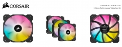 Corsair Black SP120 RGB ELITE, 120mm RGB LED PWM Fan with AirGuide, Low Noise, High CFM, Triple Pack with Lighting Node CORE (CO-9050109-WW)