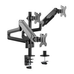 Brateck Triple Monitors Pole-Mounted Gas Spring Monitor Arm Fit Most 17'-27' Monitors Up to 7kg per screen VESA 75x75/100x100 (LDT48-C036)