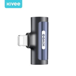 KIVEE AD10 Lightning to 3.5mm Audio + Charging Adapter Black (ELEKIVAD10BK)