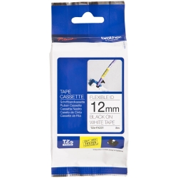 Brother 12mm Black on White Flexible TZE Tape (TZE-FX231)