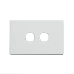 4C | Elegant 2 Gang Grid and Cover Plate - White 040.0.0114
