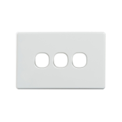 4C | Elegant 3 Gang Grid and Cover Plate - White 040.0.0115
