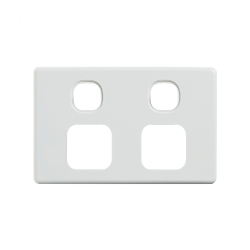 4C | Elegant Double Power Point Cover Plate - White 040.0.0117