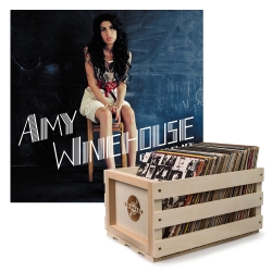Crosley Record Storage Crate & AMY WINEHOUSE BACK TO BLACK - VINYL ALBUM Bundle (UM-1734128-B)