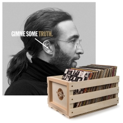 Crosley Record Storage Crate & JOHN LENNON GIMMIE SOME TRUTH - DOUBLE VINYL ALBUM Bundle (UM-3500186-B)le