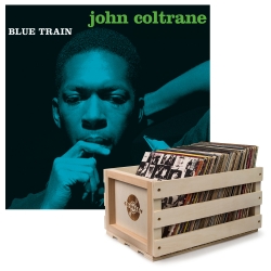 Crosley Record Storage Crate & JOHN COLTRANE BLUE TRAIN - VINYL ALBUM Bundle (UM-3771410-B)