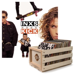 Crosley Record Storage Crate & INXS KICK - VINYL ALBUM Bundle (UM-3777896-B)