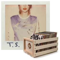 Crosley Record Storage Crate & TAYLOR SWIFT 1989 - DOUBLE VINYL ALBUM Bundle (UM-4709268-B)