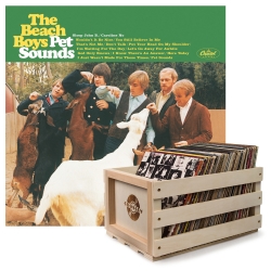 Crosley Record Storage Crate & THE BEACH BOYS PET SOUNDS - VINYL ALBUM Bundle (UM-4782228-B)