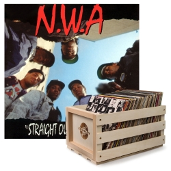 Crosley Record Storage Crate & N.W.A. STRAIGHT OUTTA COMPTON - VINYL ALBUM Bundle (UM-5346995-B)