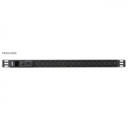 Aten 0U 16-port Basic PDU with Surge Protection, 100-240VAC, 16AMax, 50-60Hz, 16 x IEC C13, PE0216SG-AT-G