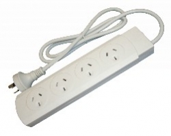 White 4 Outlet Powerboard | 1m Lead 011.165.5800