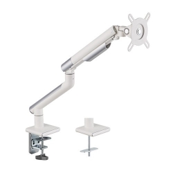 Brateck Single Monitor Premium Slim Aluminum Spring-Assisted Monitor Arm Fix Most 17'-32' Monitor Up to 9kg per screen VESA 75x75/100x100 - White (LDT49-C012-W)