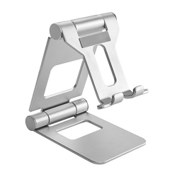 Brateck Aluminium Foldable Stand Holder for Phones and Tablets- Silver (PHS05-2-SILVER)