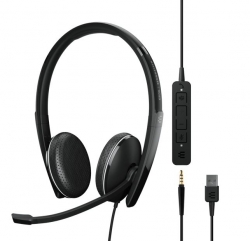 EPOS | Sennheiser ADAPT 165T USB II On-ear, double-sided USB-A headset, 3.5 mm jack and detachable USB cable with in-line call control (1000902)