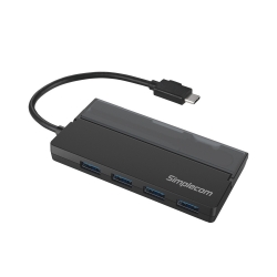 Simplecom CH330 Portable USB-C to 4 Port USB-A Hub USB 3.2 Gen1 with Cable Storage (CH330)