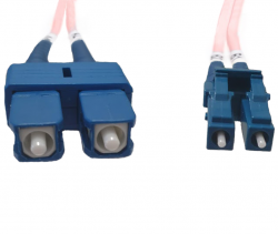 1m LC-SC OS1 / OS2 Singlemode Fibre Optic Cable: Salmon Pink FL.OS2LCSC1MP