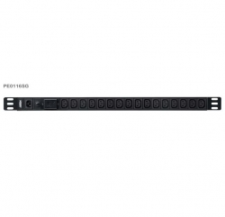 Aten 0U Basic PDU with Surge Protection, 16x IEC Sockets, 10A Max, 100-240VAC, 50-60HZ, Overcurrent protection, Aluminum material PE0116SG-AT-G