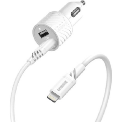 OtterBox Lightning to USB-A Car Charging Kit, 24W - Cloud Dream White - Car charger is rigorously tested for safe and smart charging 78-52698