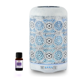 mbeat activiva Metal Essential Oil and Aroma Diffuser-Vintage White -260ml (L) ACA-AD-M2
