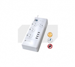 Sansai 4 Outlets & 4 USB Outlets Surge Protected Powerboard (PAD-4044C)