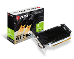 MSI nVidia Geforce N730K 2GD3H Low Profile Video Card, PCI-E 2.0, 902 MHz, DDR3, 1x DVI-D, 1x VGA, 1x HDMI 1.4a N730K-2GD3H/LPV1