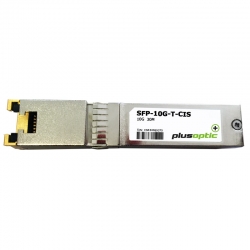 Cisco compatible (SFP-10G-T-S) 10G, Copper SFP+, 30M Transceiver, RJ-45 Connector for Copper - Cat 6 | PlusOptic SFP-10G-T-CIS