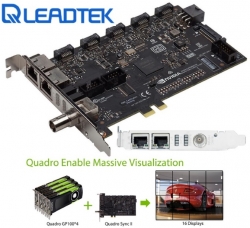 Leadtek nVidia Quadro SYNC II Card to connects up to 32 4K Synchronized Displays for GP100 P4000 P5000 P6000 SYNC2