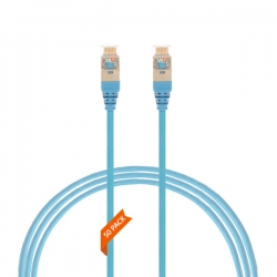 0.25m Cat 6A RJ45 S/FTP THIN LSZH 30 AWG Pack of 50 Network Cable. Blue 004.300.0000.50PACK