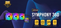 Antec SYMPHONY 360mm ARGB Advanced Liquid CPU Cooler, PWM LED Fan, PTFE Tubing, LGA 115x, 1200, 2011-v3, Symphony 360 ARGB