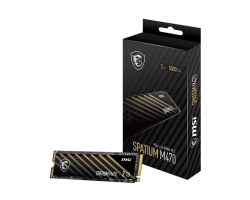 MSI 2TB M470 PCIe 4.0 NVMe M.2 SSD, 5000/4400 MB/s Read/Write, PCI-E NVMe 1.3, 3300 TBW, 5 Year Warranty SPATIUM M470 2TB