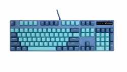 RAPOO V500 Pro Backlit Mechanical Gaming Keyboard - Spill Resistant, Metal Cover, Ideal for Entry Level Gamers--Cyan Blue V500PRO-BLUE