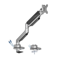Brateck Single Monitor Economy Heavy-Duty Gas Spring Monitor Arm with USD3.1 Ports Fit Most 17'-35' Up 15kg LDT52-C012U