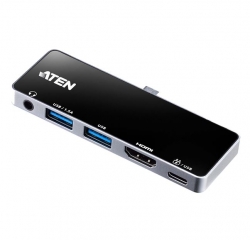 Aten USB-C Travel Dock with Power Pass-Through, Multiport connection, Supports DP1.4 with single HDMI video output, UH3238-AT