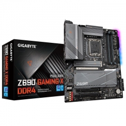 Gigabyte Z690 GAMING X DDR4 Intel LGA 1700 ATX Motherboard, 4x DDR4 ~128GB, 3x PCI-E x16, 4x M.2, 6x SATA3, 1x USB-C. 5x USB 3.2, 4x USB 2.0