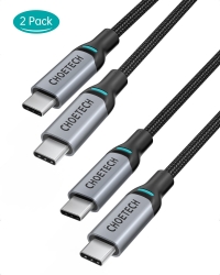 CHOETECH (XCC-1002 x2) 100W USB-C Braided Fast Charging Cable 1.8M 2 Pack MIX00073