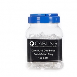 Cat 6 8 Position RJ45 One-Piece Modular Crimp Plug | Solid | 100 Pack 005.002.0135