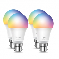 TP-LInk Tapo L530B(4-Pack) Smart Wi-Fi Light Bulb, Multicolor, Bayonet Fitting, No Hub Required, Voice Control, 60W